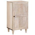 Dressoir massief mangohout wit 33.5x40x75 cm
