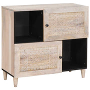 Dressoir 80x33.5x75 cm wit mangohout samengesteld hout