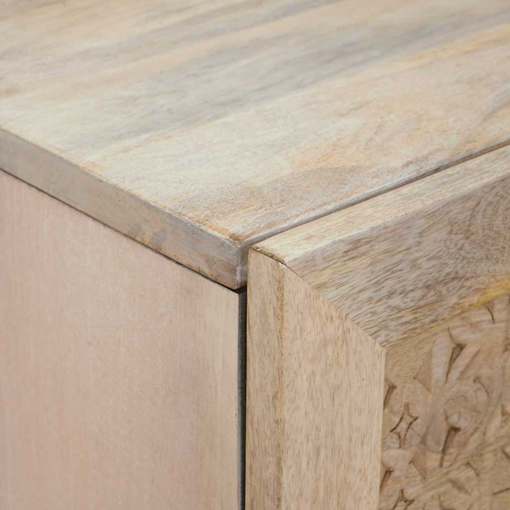 Highboard met plank Wit 40 x 33 x 110 cm massief mangohout