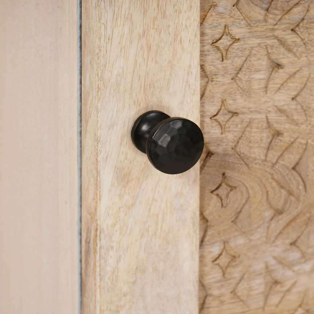 Highboard met plank Wit 40 x 33 x 110 cm massief mangohout