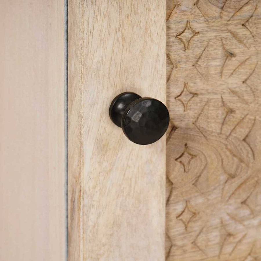 Highboard met plank Wit 40 x 33 x 110 cm massief mangohout