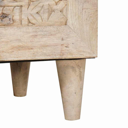 Highboard met plank Wit 40 x 33 x 110 cm massief mangohout