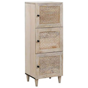 Highboard wit 40x33x110 cm massief mangohout