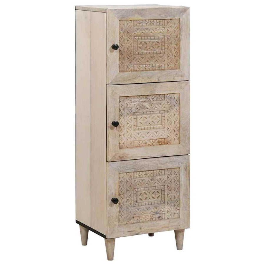 Highboard met plank Wit 40 x 33 x 110 cm massief mangohout