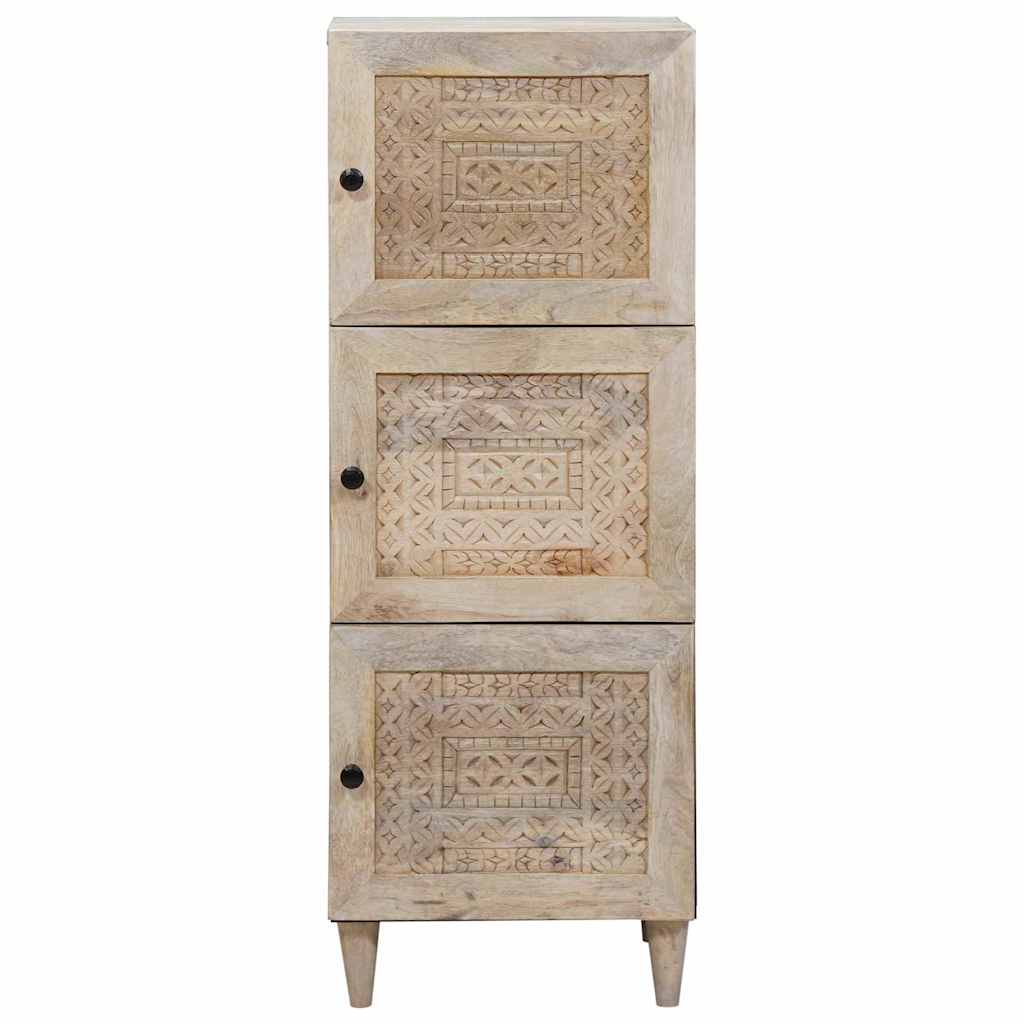 Highboard met plank Wit 40 x 33 x 110 cm massief mangohout