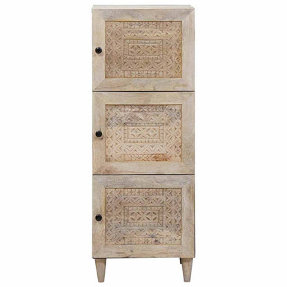 Highboard met plank Wit 40 x 33 x 110 cm massief mangohout