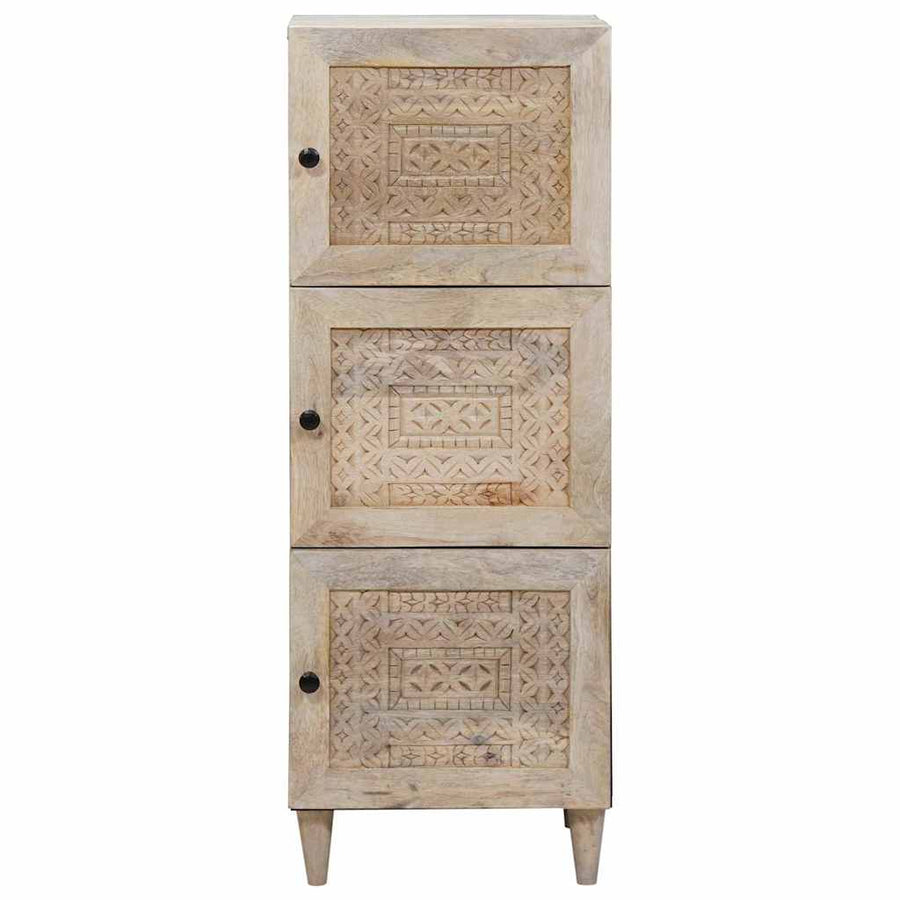 Highboard met plank Wit 40 x 33 x 110 cm massief mangohout