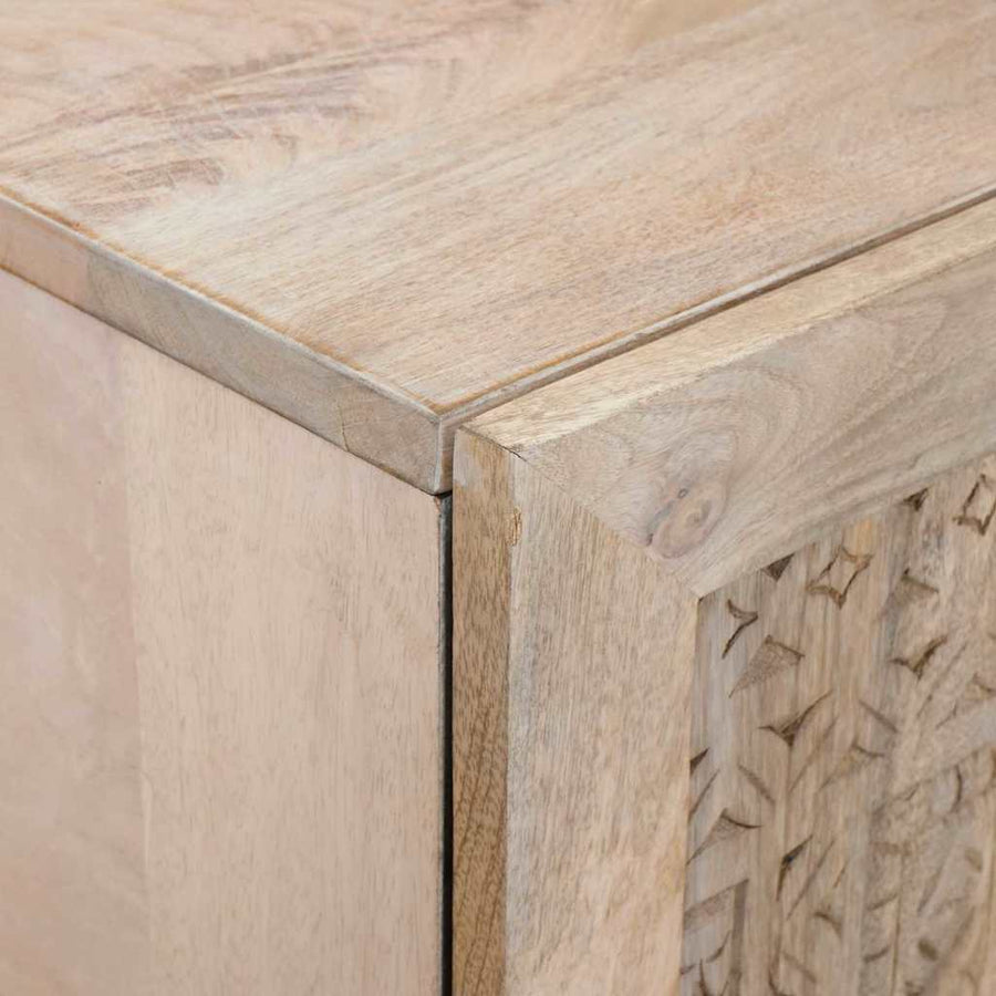 Highboard met lade Wit 60 x 33 x 100 cm massief mangohout