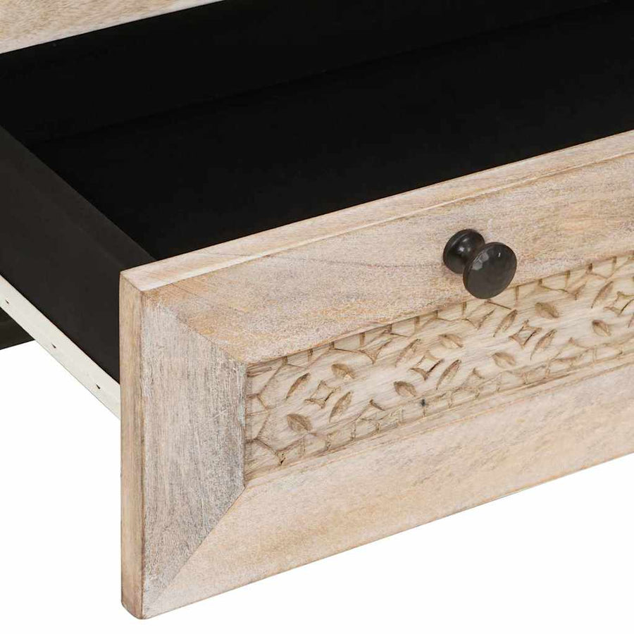 Highboard met lade Wit 60 x 33 x 100 cm massief mangohout