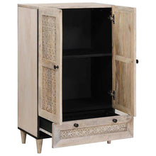 Highboard met lade Wit 60 x 33 x 100 cm massief mangohout
