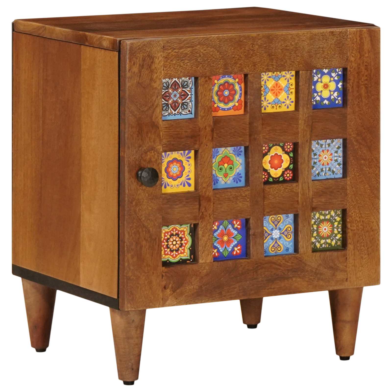 Nachtkastje Bruin 40 X 33,5 X 46 Cm Massief Mango Hout