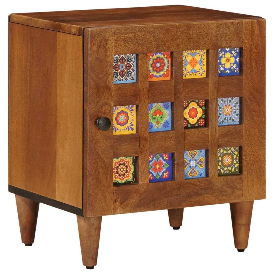 Nachtkastje Bruin 40 X 33,5 X 46 Cm Massief Mango Hout