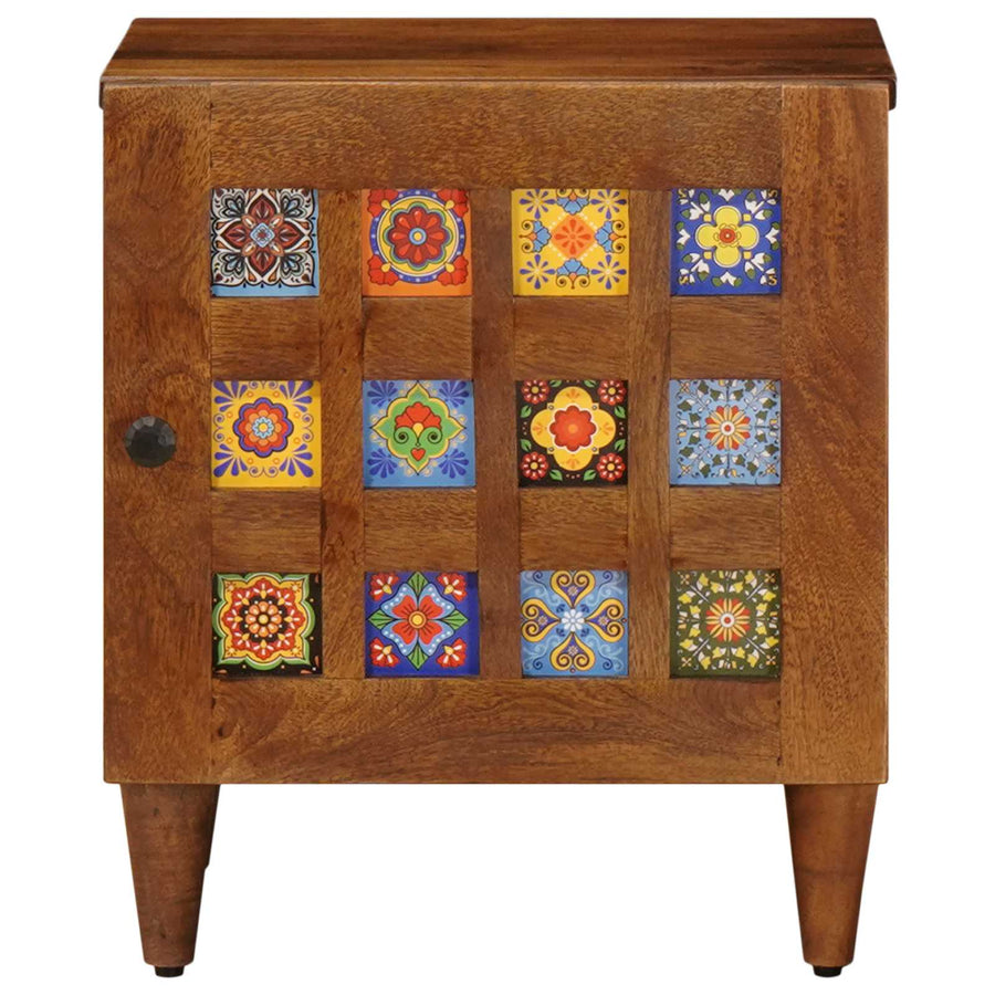 Nachtkastje Bruin 40 X 33,5 X 46 Cm Massief Mango Hout