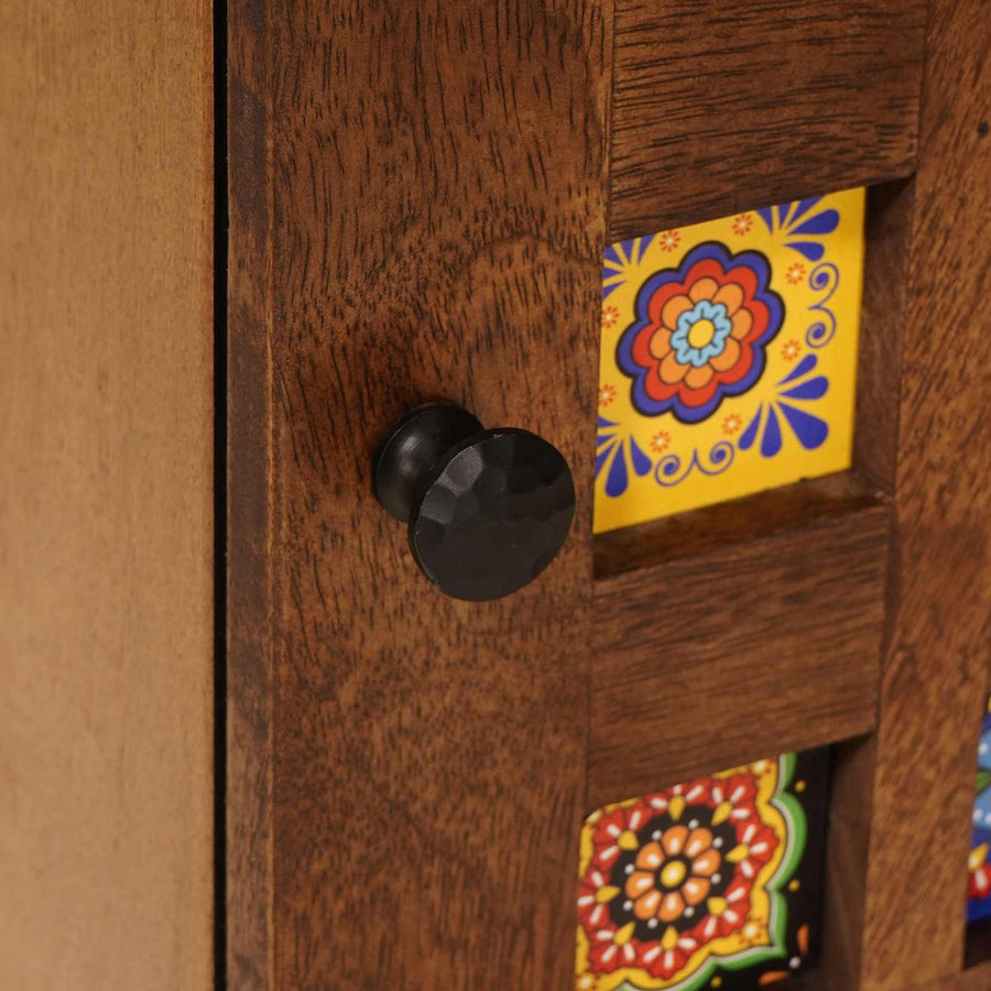 Nachtkastje 2 Pcs Bruin 40 X 33,5 X 46 Cm Massief Mango Hout