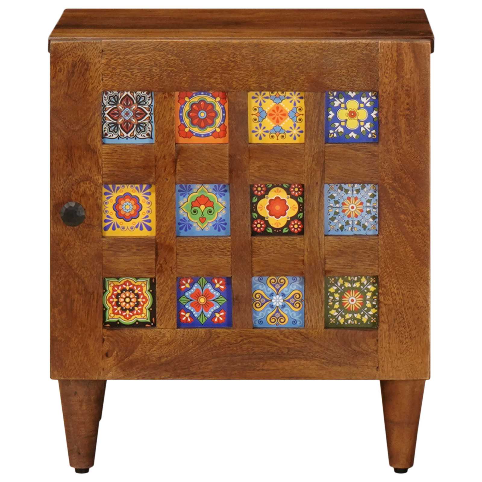 Nachtkastje 2 Pcs Bruin 40 X 33,5 X 46 Cm Massief Mango Hout