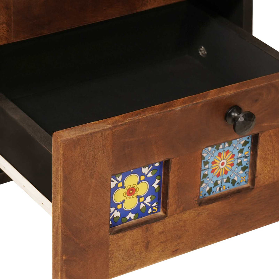 Nachtkastje 2 Pcs Bruin 40 X 33,5 X 46 Cm Massief Mango Hout