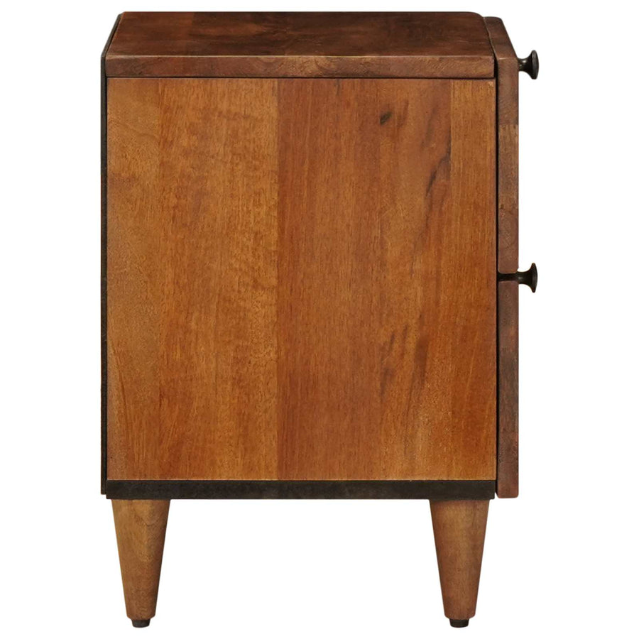 Nachtkastje 2 Pcs Bruin 40 X 33,5 X 46 Cm Massief Mango Hout