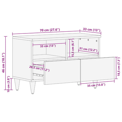 Tv-Kast 70 X 33,5 X 46 Cm Massief Mango Hout