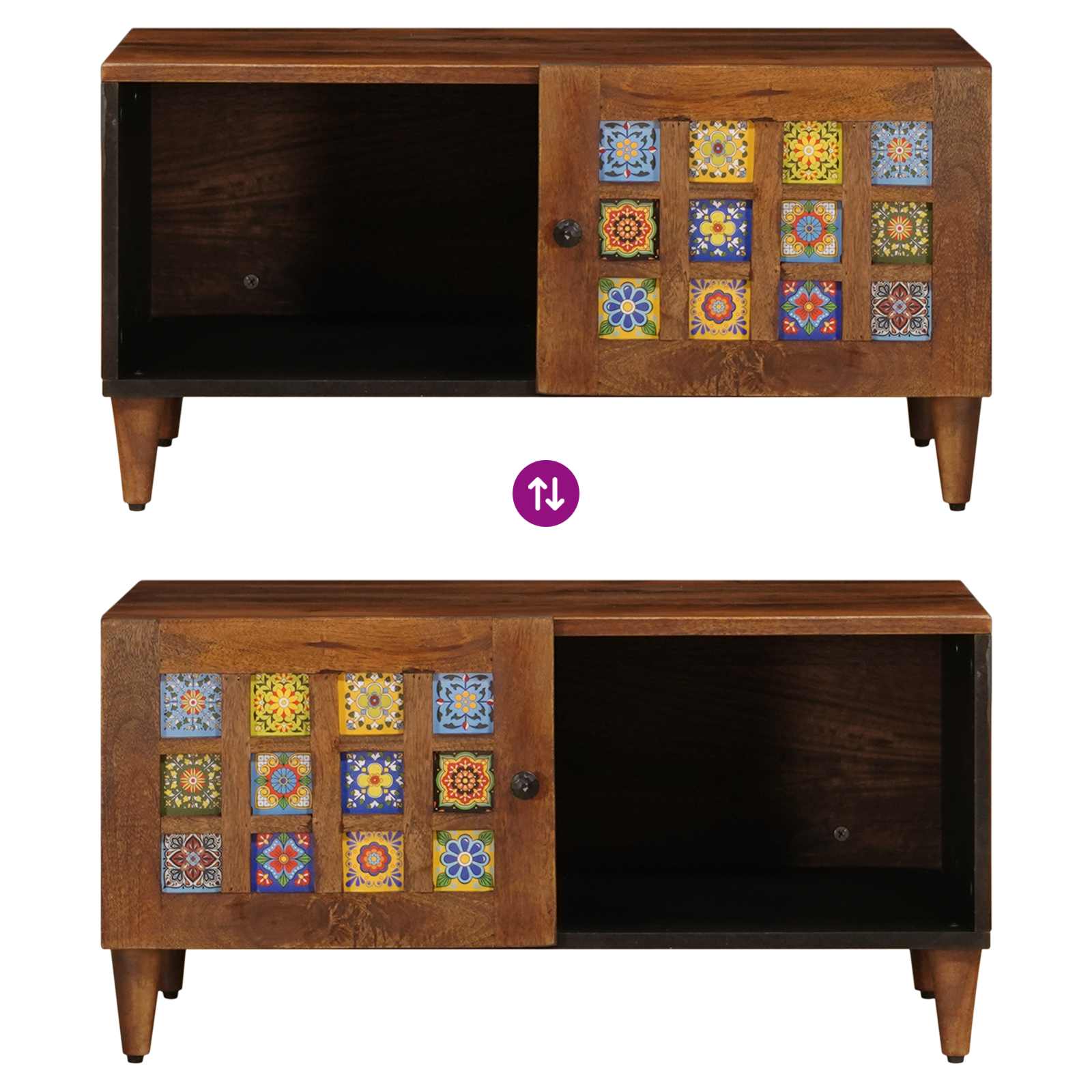 Salontafel Bruin 80 X 50 X 40 Cm Massief Mango Hout
