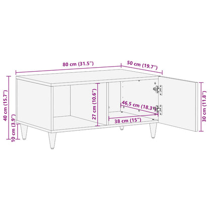Salontafel Bruin 80 X 50 X 40 Cm Massief Mango Hout