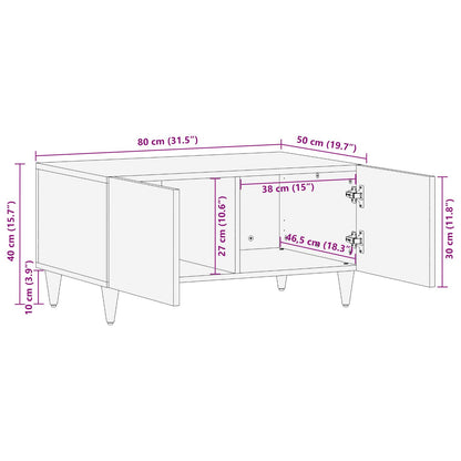 Salontafel Bruin 80 X 50 X 40 Cm Massief Mango Hout