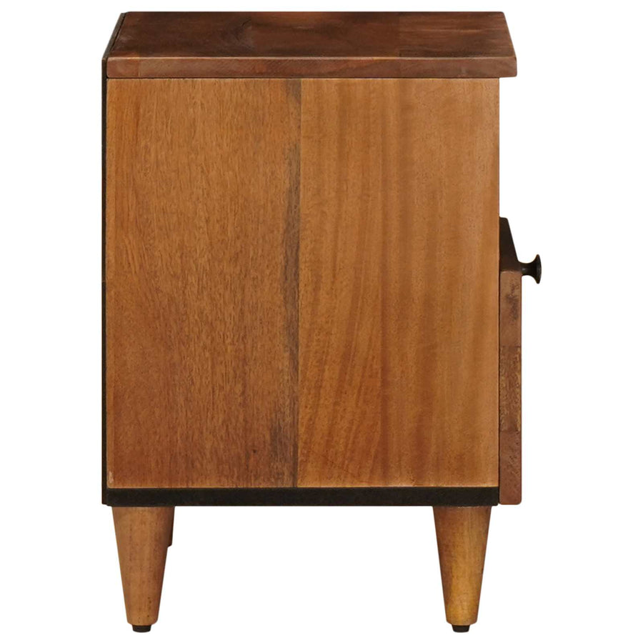 Nachtkastje Met Lade Bruin 40 X 33 X 46 Cm Massief Mango Hout 1