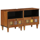 Nachtkastjes set 2 stuks 40x33x46 cm massief mango hout bruin