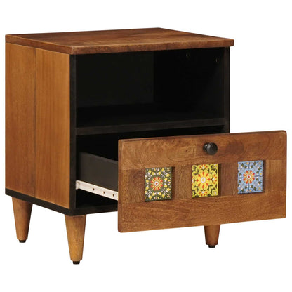 Nachtkastje 2 Pcs Bruin 40 X 33 X 46 Cm Massief Mango Hout