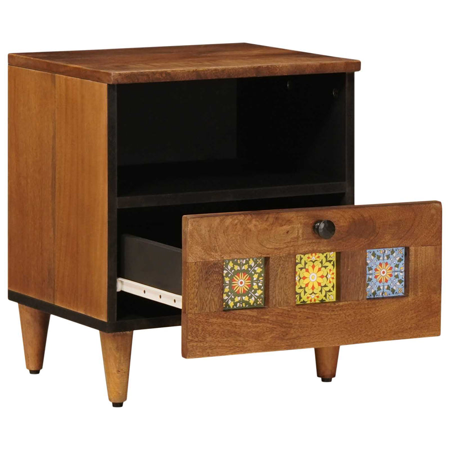 Nachtkastje 2 Pcs Bruin 40 X 33 X 46 Cm Massief Mango Hout