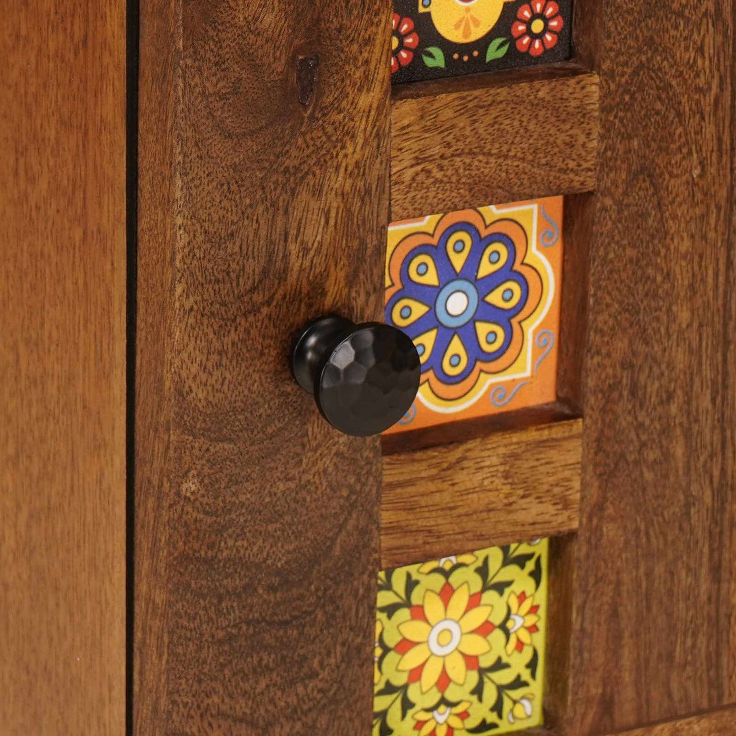 Nachtkastje Met Lade Bruin 50 X 33 X 60 Cm Massief Mango Hout