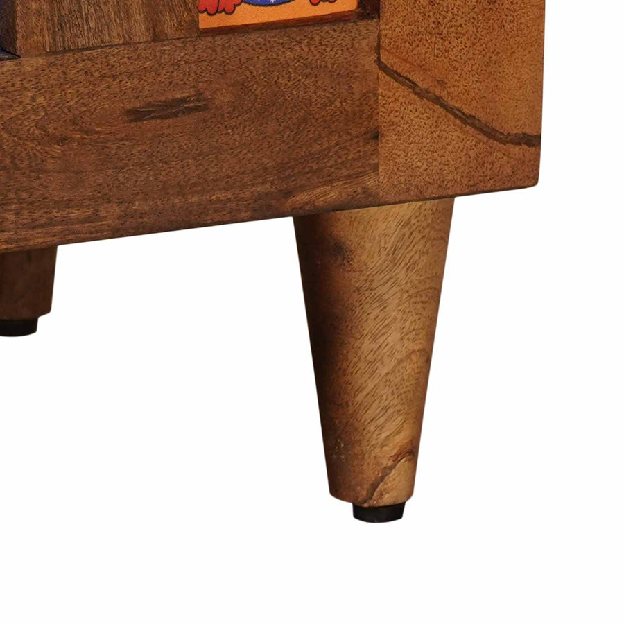 Nachtkastje Met Lade Bruin 50 X 33 X 60 Cm Massief Mango Hout