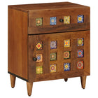 Nachtkastje massief mango hout 50x33x60 cm bruin