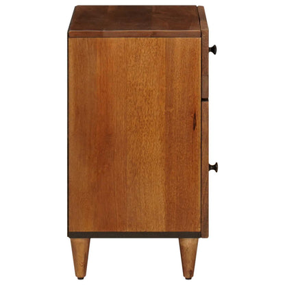 Nachtkastje Met Lade Bruin 50 X 33 X 60 Cm Massief Mango Hout