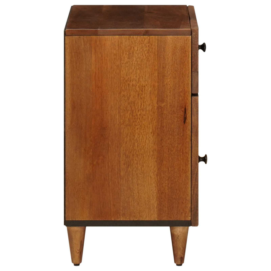 Nachtkastje Met Lade Bruin 50 X 33 X 60 Cm Massief Mango Hout