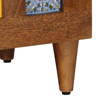 Nachtkastje Met Lade Bruin 50 X 33 X 60 Cm Massief Mango Hout