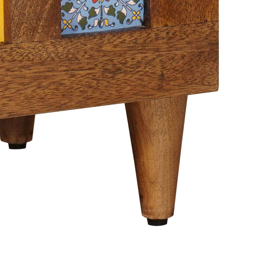 Nachtkastje Met Lade Bruin 50 X 33 X 60 Cm Massief Mango Hout