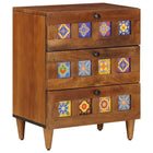 Bedside Cabinet with Drawer Brown 50 x 33 x 62 cm Solid Mango Wood