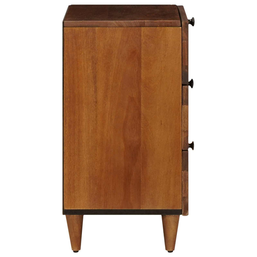 Nachtkastje Met Lade Bruin 50 X 33 X 60 Cm Massief Mango Hout