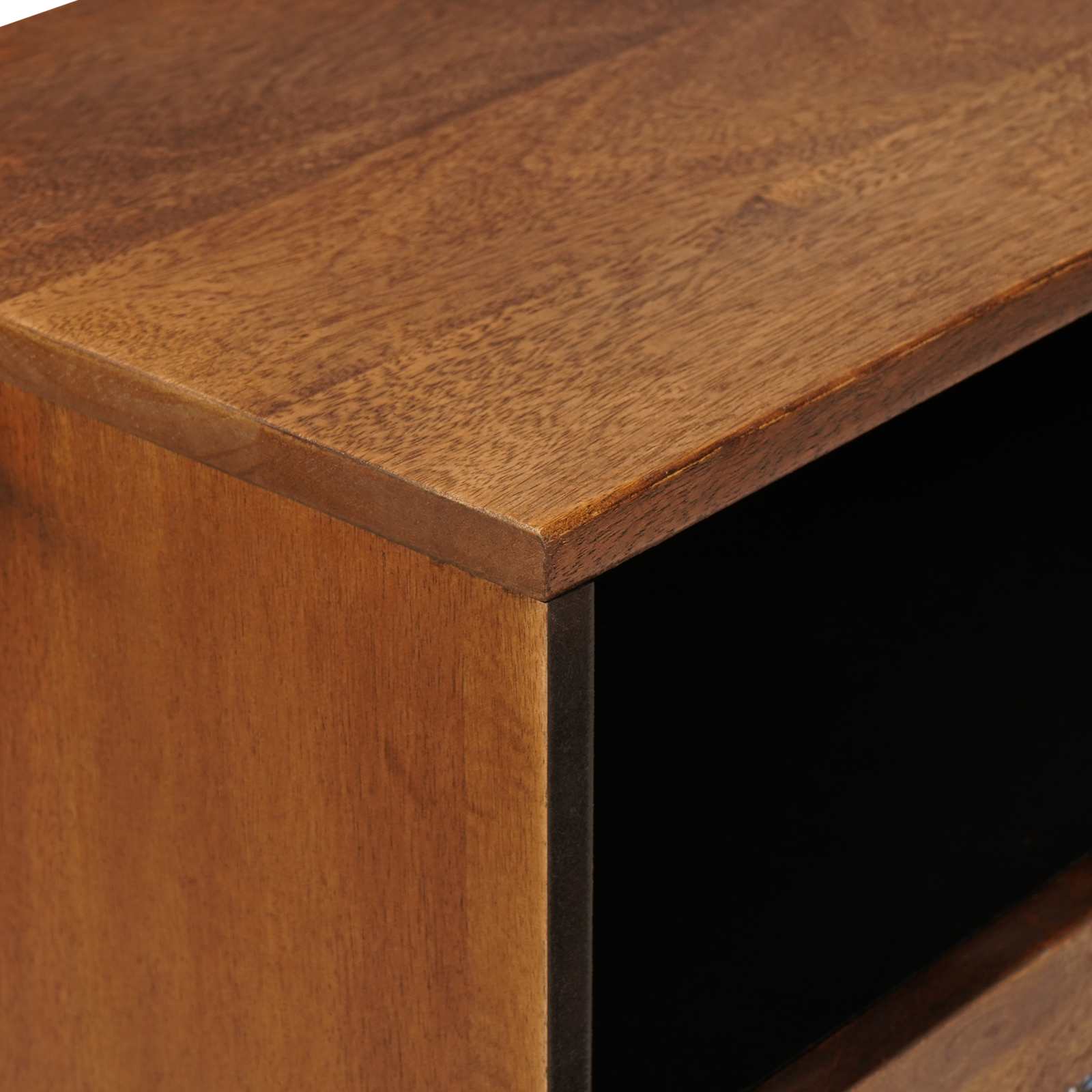 Nachtkastje Met Lade Bruin 50 X 33 X 60 Cm Massief Mango Hout