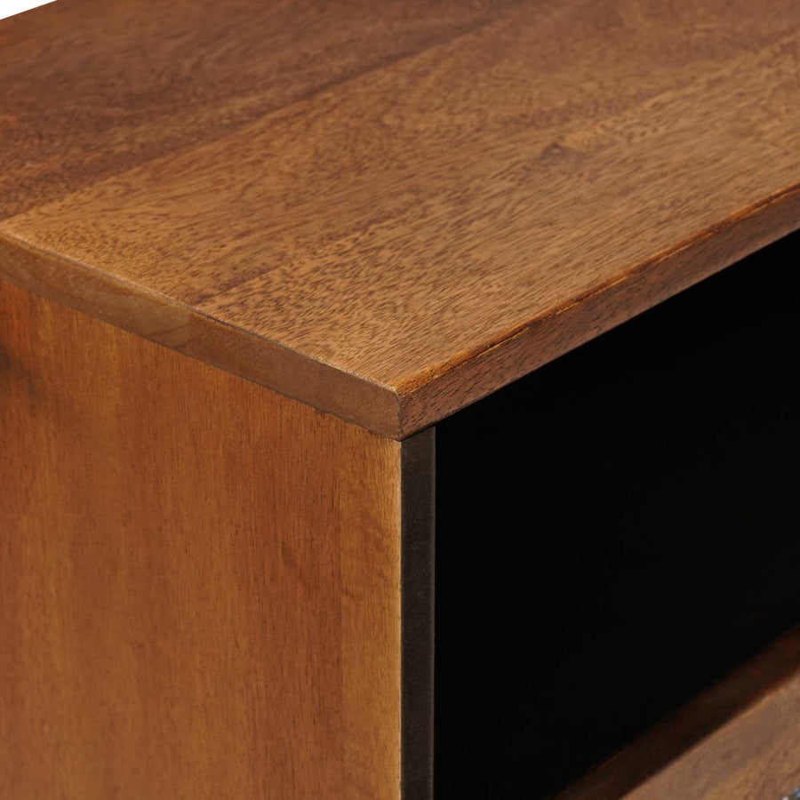 Nachtkastje Met Lade Bruin 50 X 33 X 60 Cm Massief Mango Hout