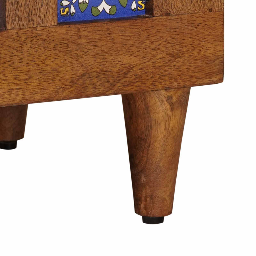 Nachtkastje Met Lade Bruin 50 X 33 X 60 Cm Massief Mango Hout