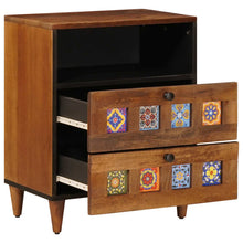 Nachtkastje Met Lade Bruin 50 X 33 X 60 Cm Massief Mango Hout