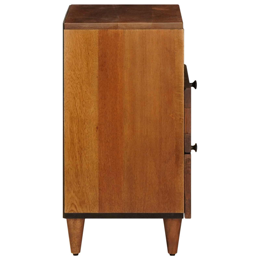 Nachtkastje Met Lade Bruin 50 X 33 X 60 Cm Massief Mango Hout