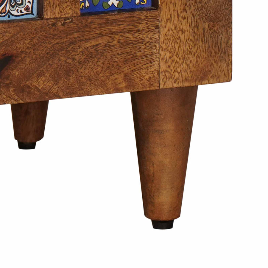 Nachtkastje Met Lade Bruin 50 X 33 X 60 Cm Massief Mango Hout