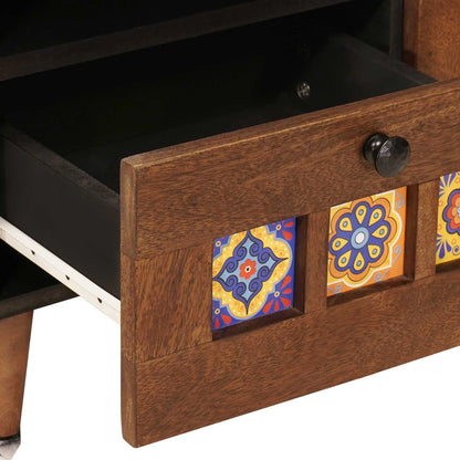 Salontafel Met Lade Bruin 80 X 54 X 40 Cm Massief Mango Hout