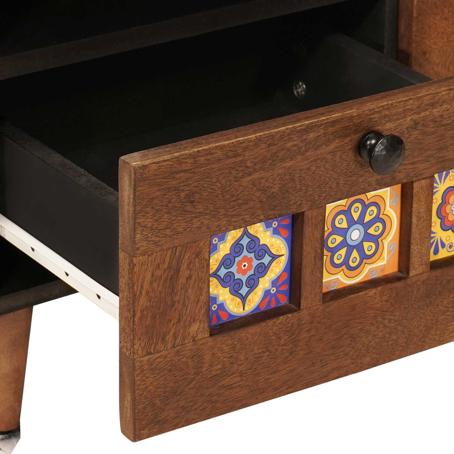 Salontafel Met Lade Bruin 80 X 54 X 40 Cm Massief Mango Hout