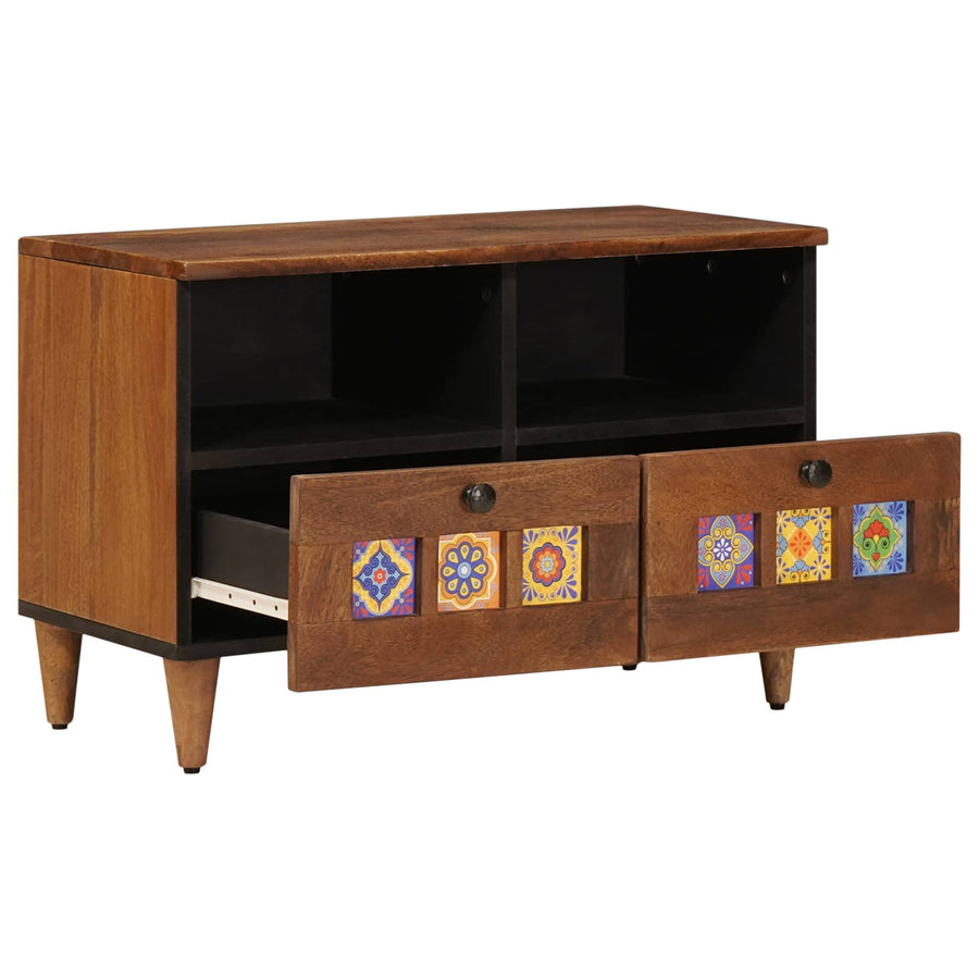 Salontafel Met Lade Bruin 80 X 54 X 40 Cm Massief Mango Hout