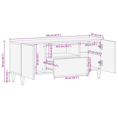Tv-Kast 105 X 33,5 X 46 Cm Massief Mango Hout