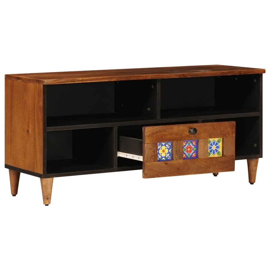 Tv-Kast 100 X 33,5 X 46 Cm Massief Mango Hout