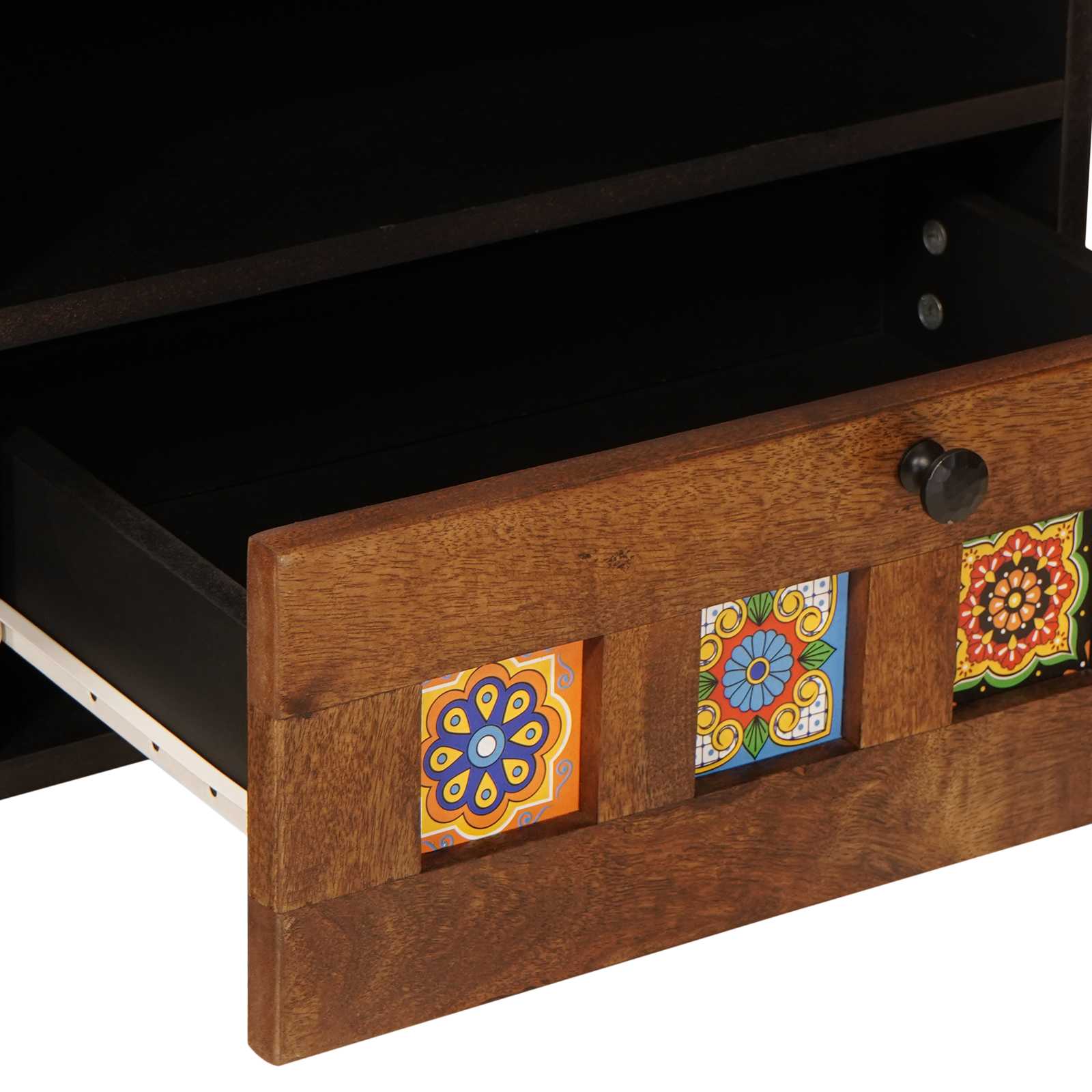 Tv-Kast 80 X 33,5 X 46 Cm Massief Mango Hout